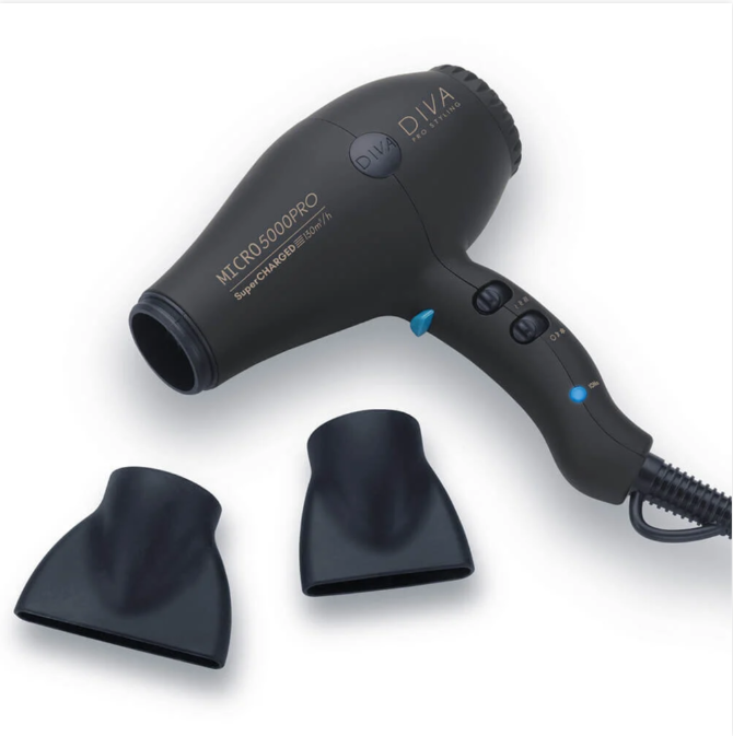 Diva Pro Styling Micro 5000 Pro Mini Hair Dryer, Millennial Pink